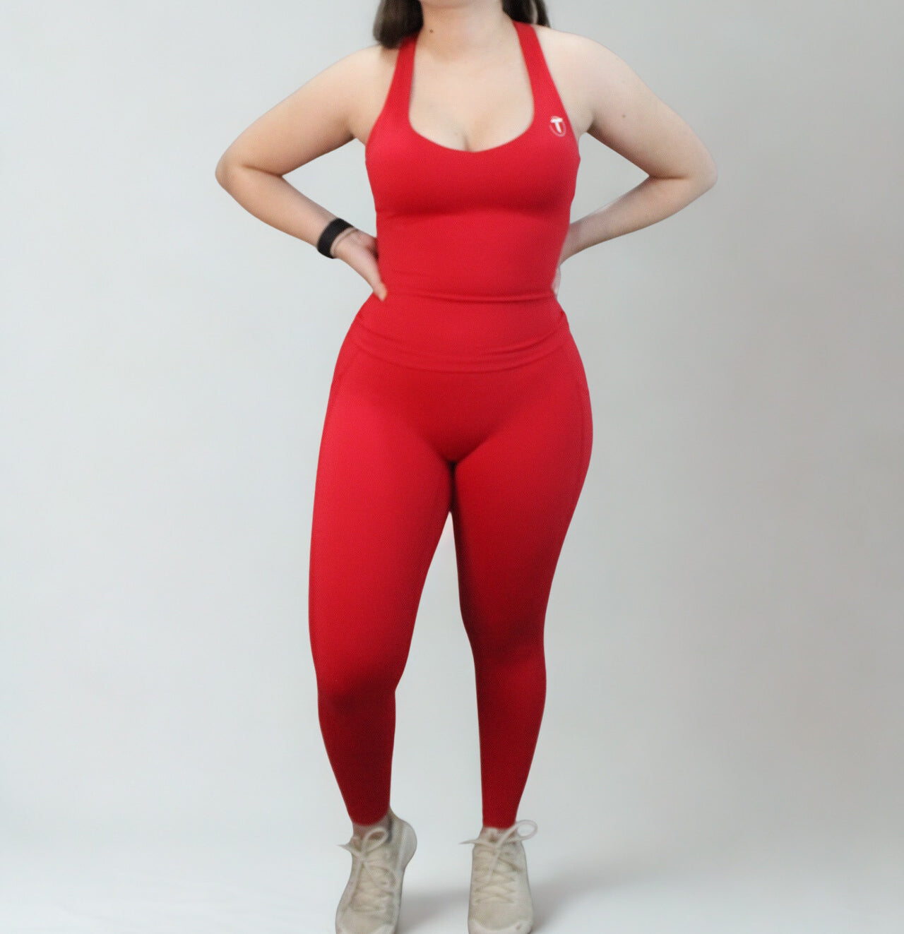 Ascend V-Cut Cross-Back Tank Red